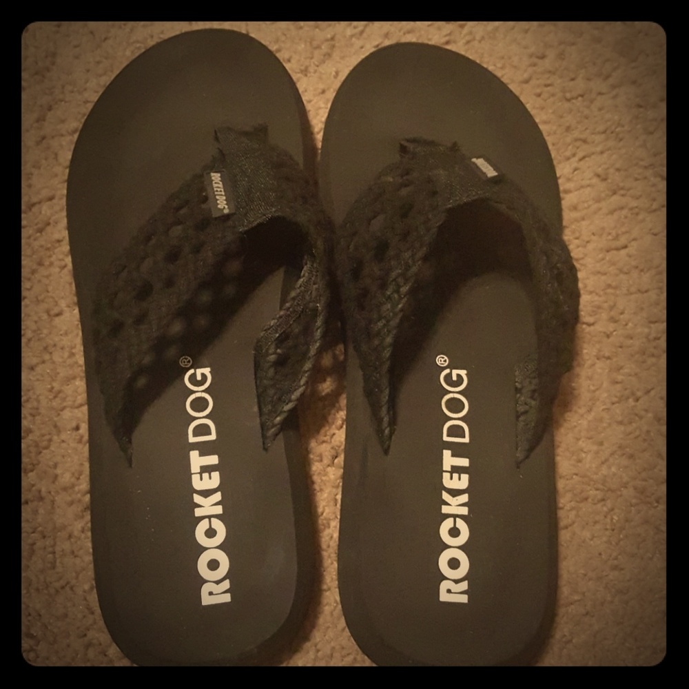 Black flip flops